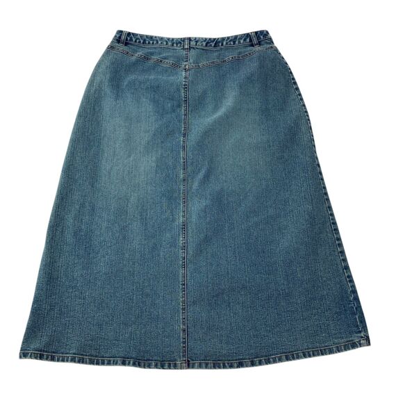 Lee Maxi Jean Skirt Front Slit Blue Denim Cottagecore Modest Prairie Womens 16 - Picture 2 of 8